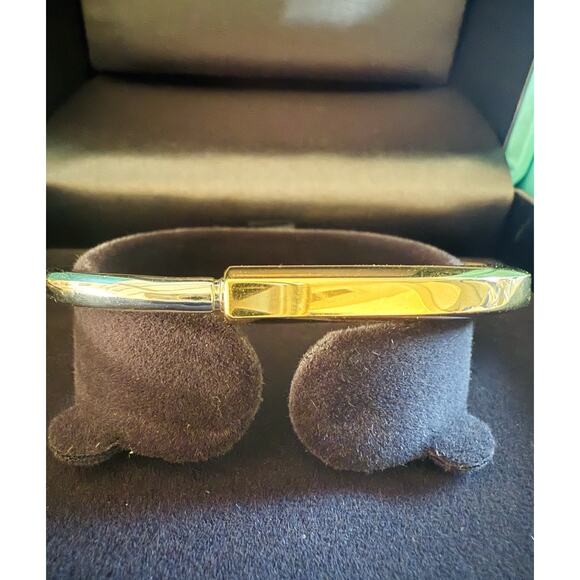 Tiffany co 18k Gold Lock Bangle Hinge Bracelet WIDE Version Pristine Fits Up 6.5 - Picture 6 of 9